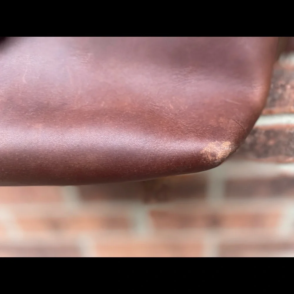 Unique handmade vintage Large leather tote/ crossbody bag - Picture 12 of 16